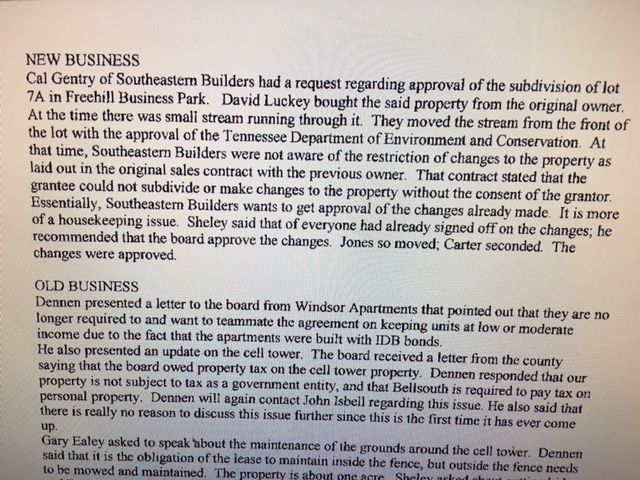 IDB board minutes jan 2009